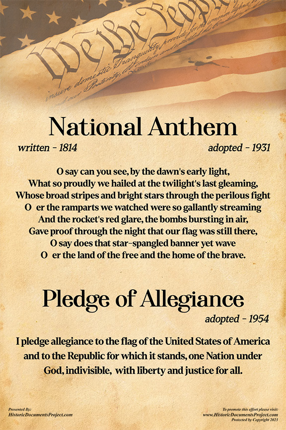 FINAL Poster_Nationa A_Sign (002) Purchase Poster of National Anthem and Pledge of Allegiance
